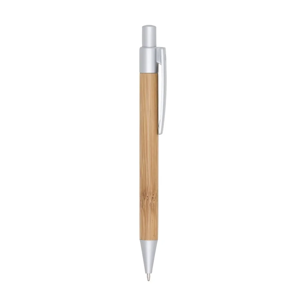 Caneta Bambu e Plástico com Logo Personalizada