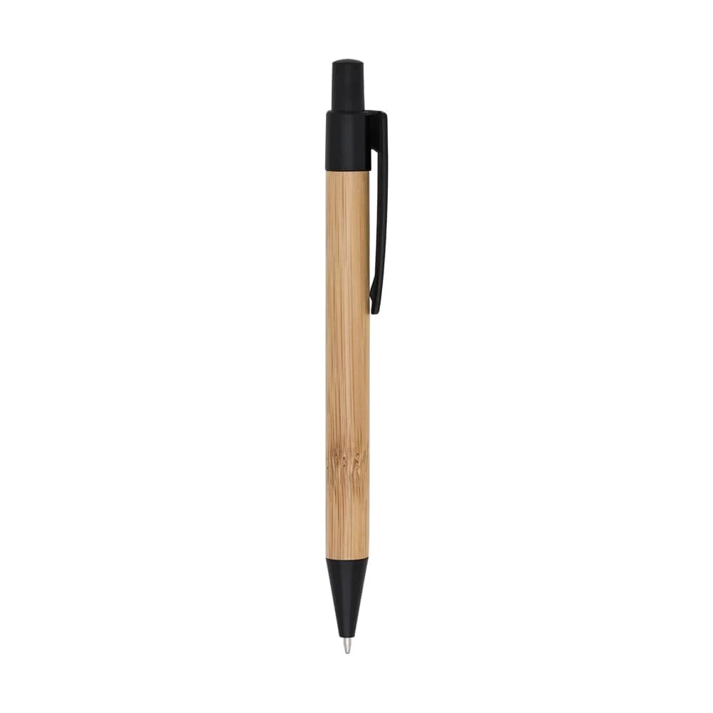 Caneta Bambu e Plástico com Logo Personalizada