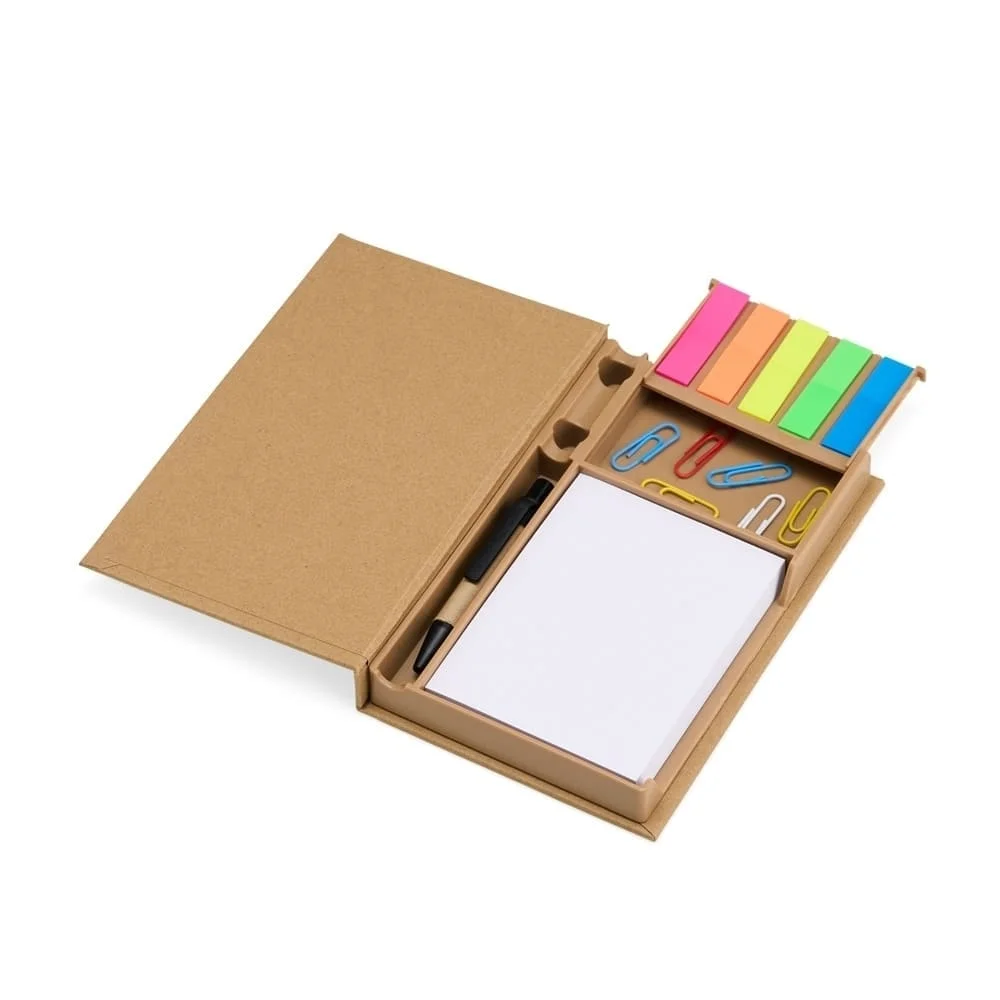 Bloco de Anotação com Postit e Esferográfica