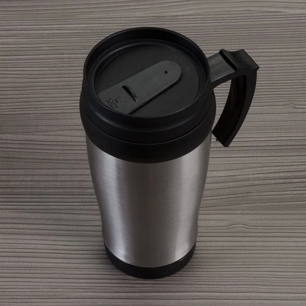 Caneca de 400ml com Tampa com Logo Personalizada
