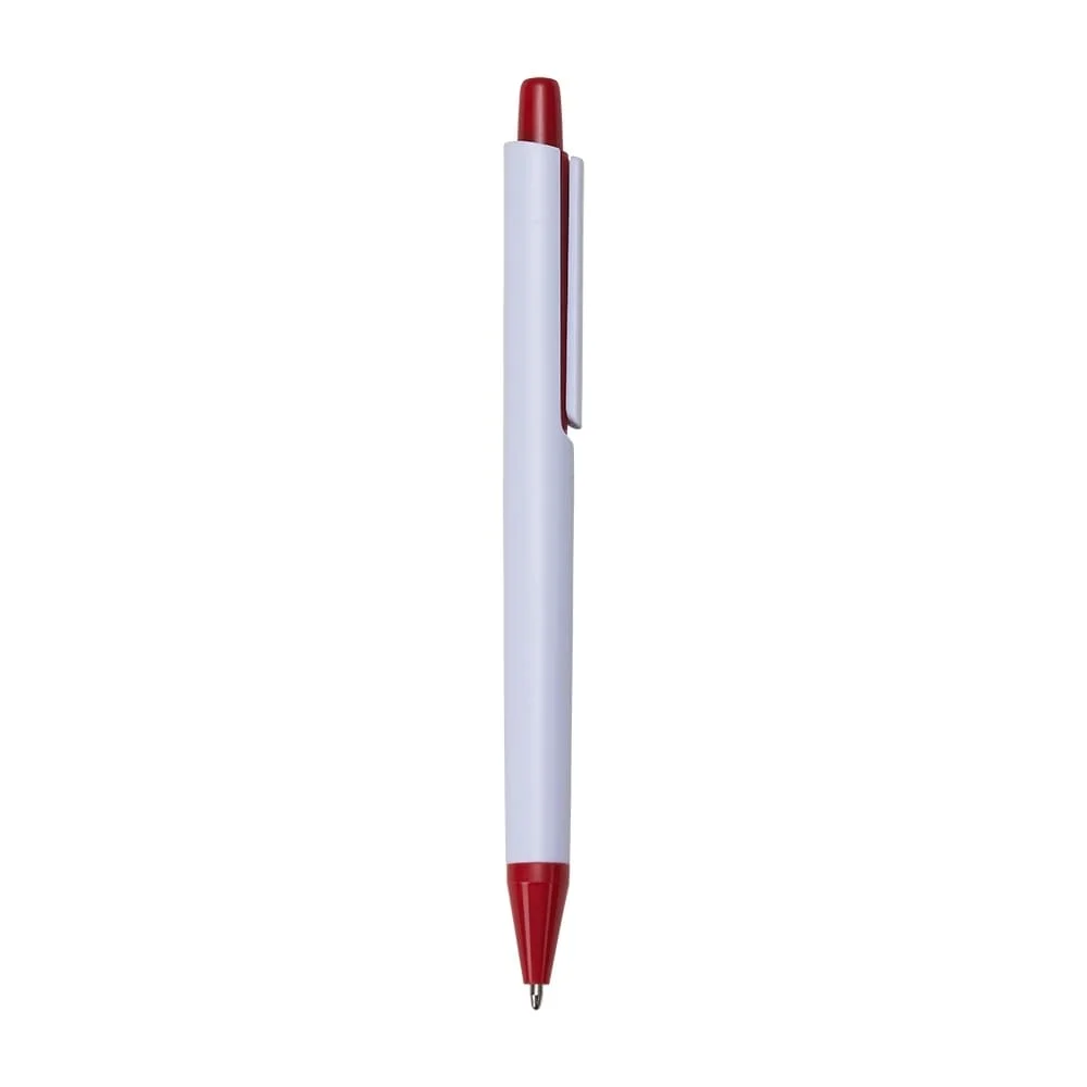 Caneta Plástica com Logo Personalizada Detalhes Coloridos