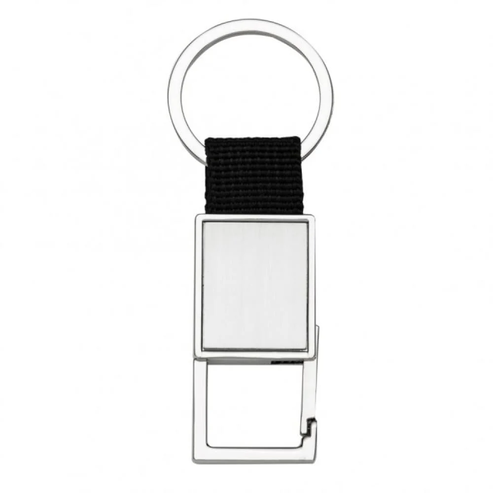 Chaveiro Metal e Tecido Retangular