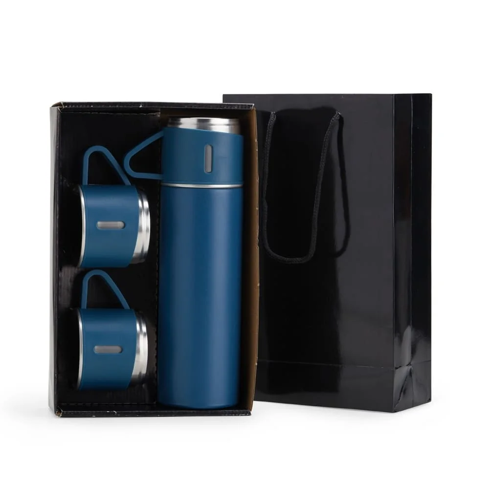 Kit Garrafa Térmica e Canecas com Logo Personalizada