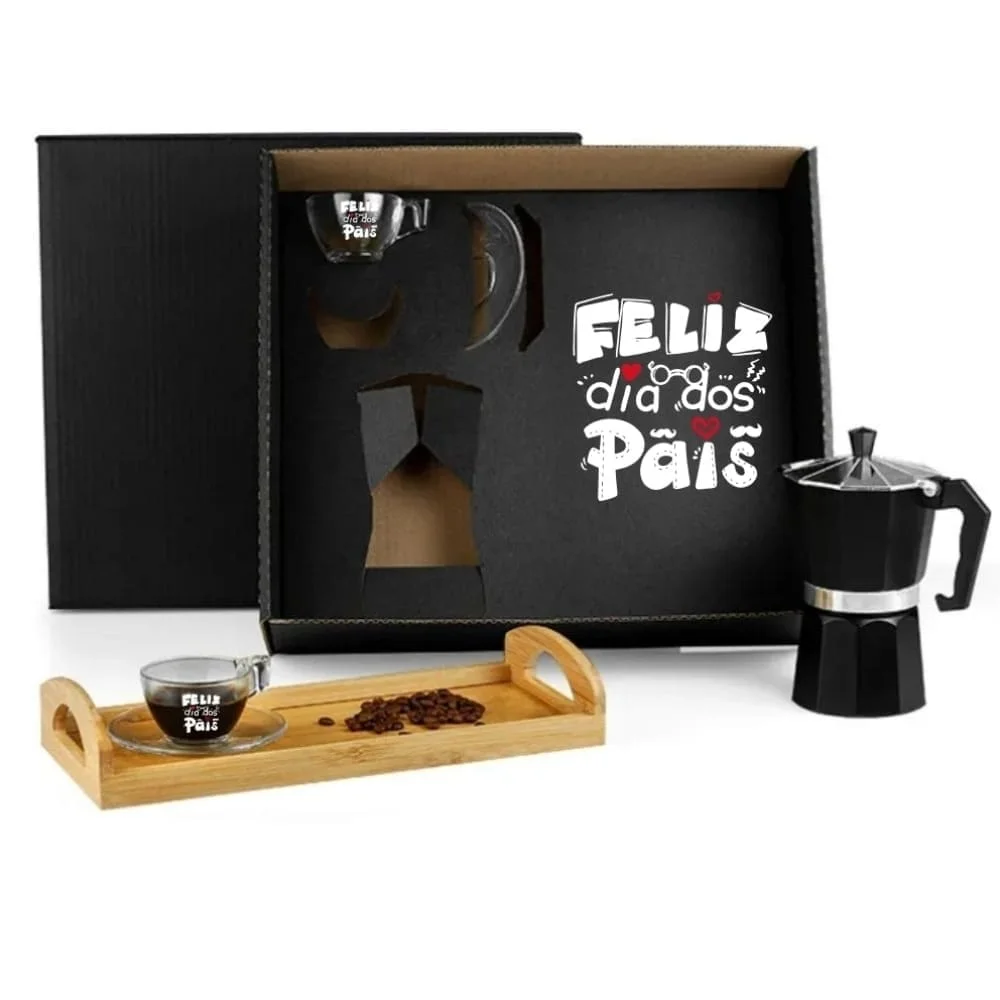 Kit Para Café com Logo Personalizada com Bandeja