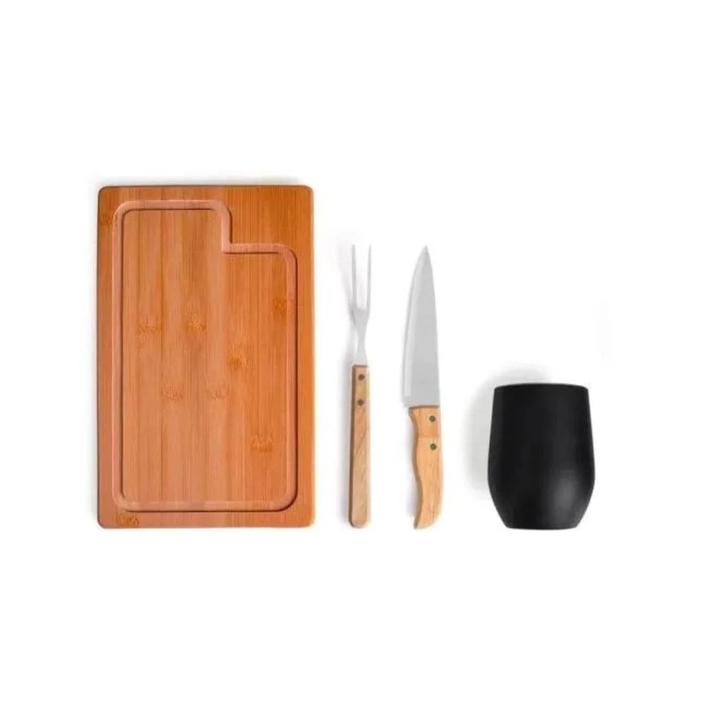 Kit Churrasco 4 Itens com Copo Térmico