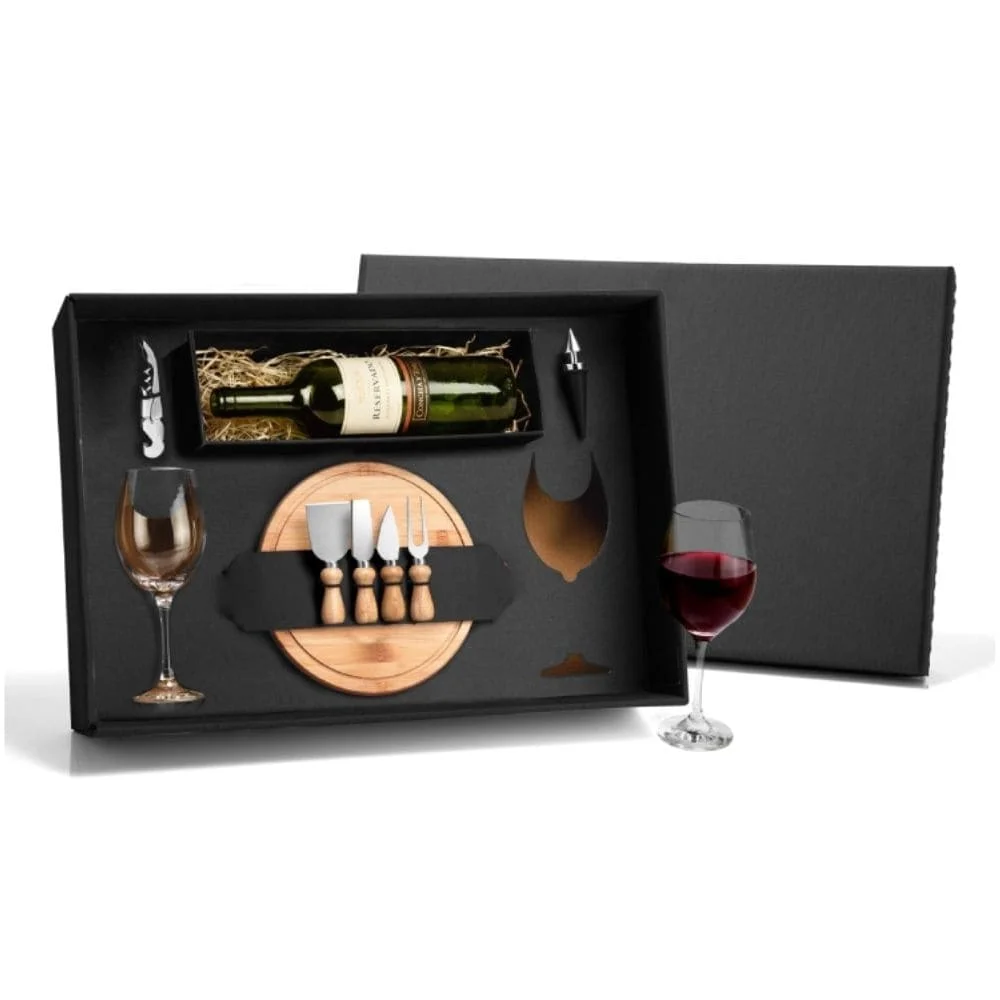Kit Queijo e Vinho Com Espaço Para Bebidas