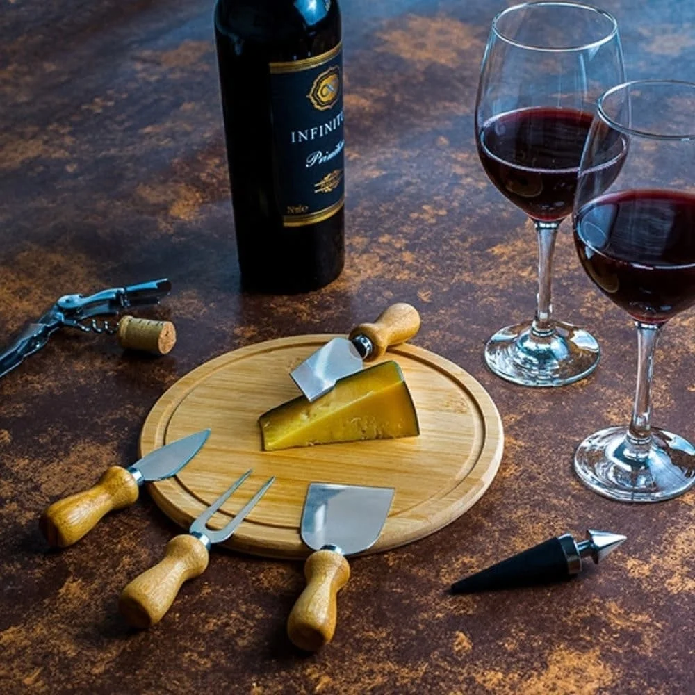 Kit Queijo e Vinho Com Espaço Para Bebidas